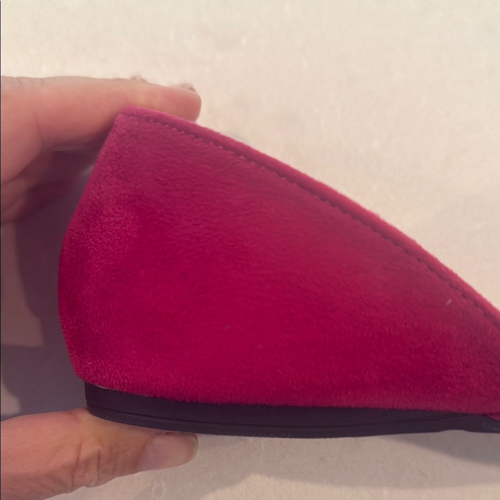 Pink Suede Flats with Pointed Toe and Minimalist Design - Picture 6 of 6